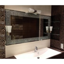 Зеркало с полировкой и пескоструйным рисунком BM-17