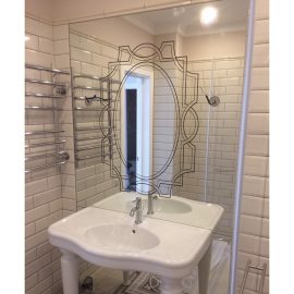 Зеркало с полировкой, пескоструйным рисунком и покраска BM-18